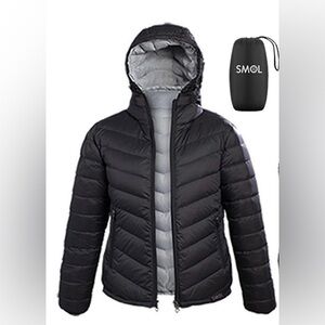 Reversible Black and Gray Puffer Jacket